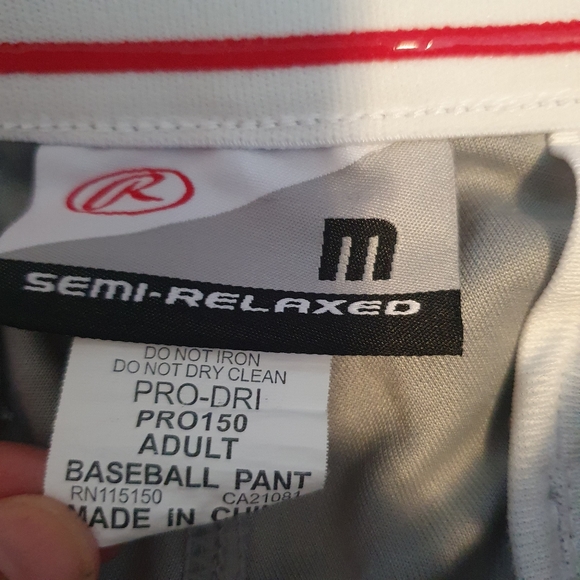 Rawlings Baseball Pants gray long  Grey Adult - Picture 5 of 5